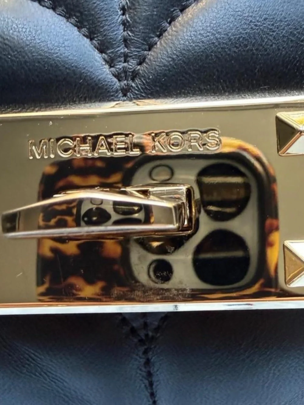 NWT Michael Kors Peyton Black Clutch Bag w/ Removable Strap Large 12